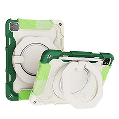 Funda Bumper Silicona y Plastico Mate Carcasa con Soporte L12 para Apple iPad Pro 11 (2020) Verde