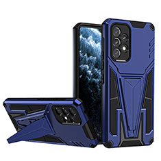 Funda Bumper Silicona y Plastico Mate Carcasa con Soporte MQ1 para Samsung Galaxy A53 5G Azul