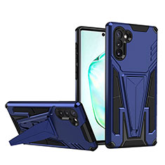 Funda Bumper Silicona y Plastico Mate Carcasa con Soporte MQ1 para Samsung Galaxy Note 10 5G Azul