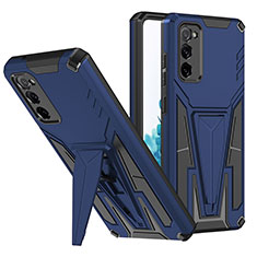 Funda Bumper Silicona y Plastico Mate Carcasa con Soporte MQ1 para Samsung Galaxy S20 FE 4G Azul