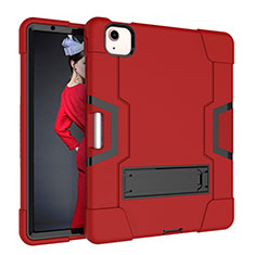Funda Bumper Silicona y Plastico Mate Carcasa con Soporte para Apple iPad Air 10.9 (2020) Rojo