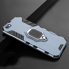 Funda Bumper Silicona y Plastico Mate Carcasa con Soporte para Apple iPhone 8 Azul