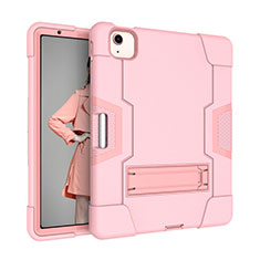 Funda Bumper Silicona y Plastico Mate Carcasa con Soporte para Apple New iPad Air 10.9 (2020) Rosa