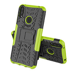 Funda Bumper Silicona y Plastico Mate Carcasa con Soporte para Huawei Enjoy 9 Verde