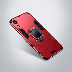 Funda Bumper Silicona y Plastico Mate Carcasa con Soporte para Huawei Honor 8A Rojo