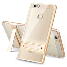 Funda Bumper Silicona y Plastico Mate Carcasa con Soporte para Huawei Honor Note 8 Oro