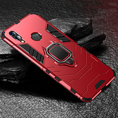 Funda Bumper Silicona y Plastico Mate Carcasa con Soporte para Huawei Honor View 10 Lite Rojo