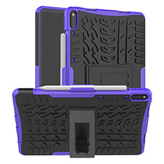 Funda Bumper Silicona y Plastico Mate Carcasa con Soporte para Huawei MatePad Pro Morado