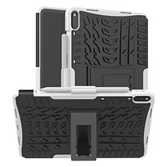 Funda Bumper Silicona y Plastico Mate Carcasa con Soporte para Huawei MatePad Pro Plata