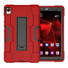 Funda Bumper Silicona y Plastico Mate Carcasa con Soporte para Huawei MediaPad M6 8.4 Rojo