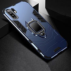 Funda Bumper Silicona y Plastico Mate Carcasa con Soporte para Huawei P30 Pro New Edition Azul