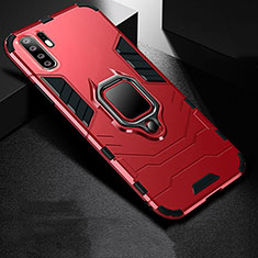Funda Bumper Silicona y Plastico Mate Carcasa con Soporte para Huawei P30 Pro Rojo