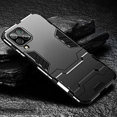 Funda Bumper Silicona y Plastico Mate Carcasa con Soporte para Huawei P40 Lite Negro