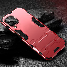 Funda Bumper Silicona y Plastico Mate Carcasa con Soporte para Huawei P40 Lite Rojo
