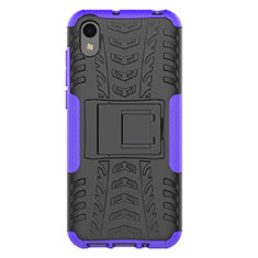 Funda Bumper Silicona y Plastico Mate Carcasa con Soporte para Huawei Y5 (2019) Morado