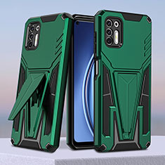 Funda Bumper Silicona y Plastico Mate Carcasa con Soporte para Motorola Moto G Stylus (2021) Verde