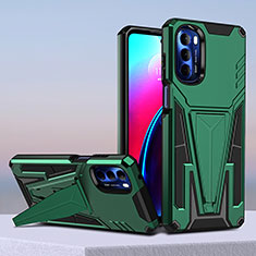 Funda Bumper Silicona y Plastico Mate Carcasa con Soporte para Motorola Moto G Stylus (2022) 4G Verde