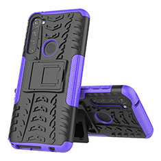 Funda Bumper Silicona y Plastico Mate Carcasa con Soporte para Motorola Moto G Stylus Morado