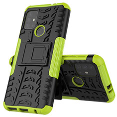 Funda Bumper Silicona y Plastico Mate Carcasa con Soporte para Motorola Moto G10 Verde