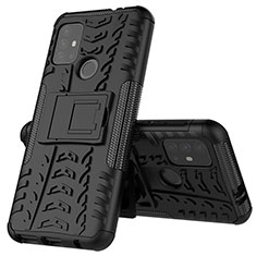 Funda Bumper Silicona y Plastico Mate Carcasa con Soporte para Motorola Moto G20 Negro