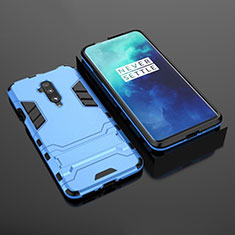 Funda Bumper Silicona y Plastico Mate Carcasa con Soporte para OnePlus 7T Pro Azul Cielo