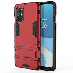 Funda Bumper Silicona y Plastico Mate Carcasa con Soporte para OnePlus 8T 5G Rojo
