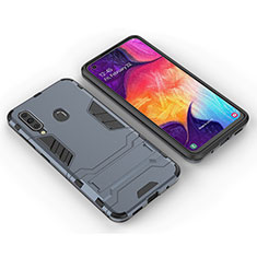 Funda Bumper Silicona y Plastico Mate Carcasa con Soporte para Samsung Galaxy A60 Azul