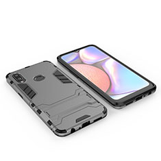 Funda Bumper Silicona y Plastico Mate Carcasa con Soporte para Samsung Galaxy M01s Gris