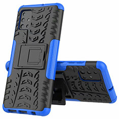 Funda Bumper Silicona y Plastico Mate Carcasa con Soporte para Samsung Galaxy M40S Azul