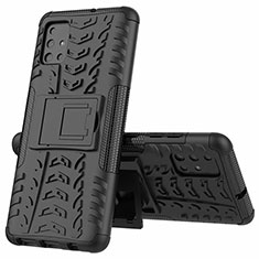 Funda Bumper Silicona y Plastico Mate Carcasa con Soporte para Samsung Galaxy M40S Negro