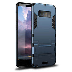 Funda Bumper Silicona y Plastico Mate Carcasa con Soporte para Samsung Galaxy Note 8 Azul