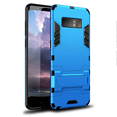Funda Bumper Silicona y Plastico Mate Carcasa con Soporte para Samsung Galaxy Note 8 Azul Cielo