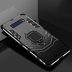 Funda Bumper Silicona y Plastico Mate Carcasa con Soporte para Samsung Galaxy S10 5G Negro