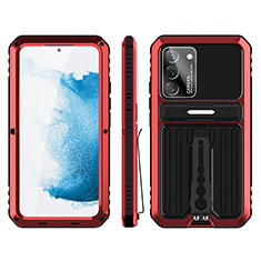 Funda Bumper Silicona y Plastico Mate Carcasa con Soporte para Samsung Galaxy S21 FE 5G Rojo