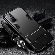 Funda Bumper Silicona y Plastico Mate Carcasa con Soporte para Xiaomi Mi 10T 5G Negro