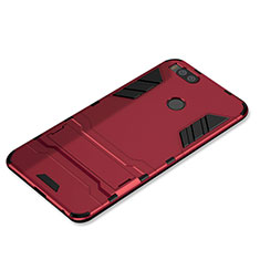 Funda Bumper Silicona y Plastico Mate Carcasa con Soporte para Xiaomi Mi 5X Rojo