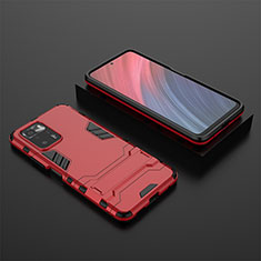 Funda Bumper Silicona y Plastico Mate Carcasa con Soporte para Xiaomi Poco X3 GT 5G Rojo