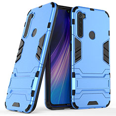 Funda Bumper Silicona y Plastico Mate Carcasa con Soporte para Xiaomi Redmi Note 8T Azul