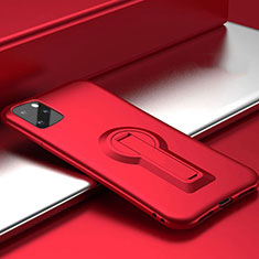 Funda Bumper Silicona y Plastico Mate Carcasa con Soporte R01 para Apple iPhone 11 Pro Max Rojo