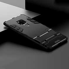 Funda Bumper Silicona y Plastico Mate Carcasa con Soporte R01 para Huawei Mate 20 X 5G Negro