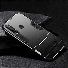 Funda Bumper Silicona y Plastico Mate Carcasa con Soporte R02 para Huawei Honor 20i Negro