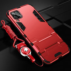 Funda Bumper Silicona y Plastico Mate Carcasa con Soporte R02 para Huawei Nova 6 SE Rojo