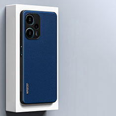 Funda Bumper Silicona y Plastico Mate Carcasa con Soporte R02 para Xiaomi Poco F5 5G Azul