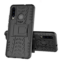 Funda Bumper Silicona y Plastico Mate Carcasa con Soporte R03 para Huawei P Smart+ Plus (2019) Negro