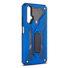 Funda Bumper Silicona y Plastico Mate Carcasa con Soporte R04 para Huawei Honor 20 Azul