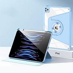 Funda Bumper Silicona y Plastico Mate Carcasa con Soporte S01 para Apple iPad Pro 12.9 (2020) Azul