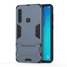 Funda Bumper Silicona y Plastico Mate Carcasa con Soporte T01 para Samsung Galaxy A9 (2018) A920 Azul