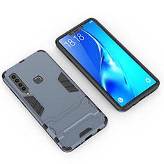 Funda Bumper Silicona y Plastico Mate Carcasa con Soporte T02 para Samsung Galaxy A9 (2018) A920 Azul