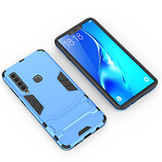 Funda Bumper Silicona y Plastico Mate Carcasa con Soporte T02 para Samsung Galaxy A9 Star Pro Azul Cielo
