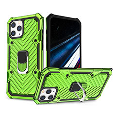 Funda Bumper Silicona y Plastico Mate Carcasa con Soporte YF1 para Apple iPhone 13 Pro Max Menta Verde